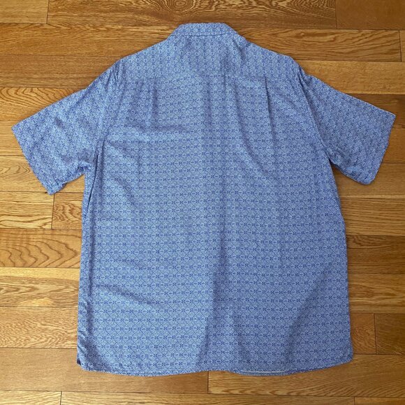 Vintage Silk Circa 1969 Men's Geometric Floral Button Up Shirt Size L - Picture 3 of 6